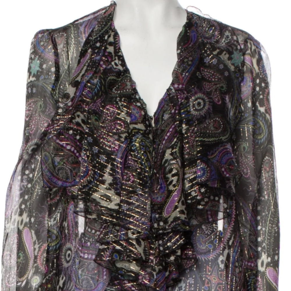 ROBERTO CAVALLI SILK PASILEY BLOUSE